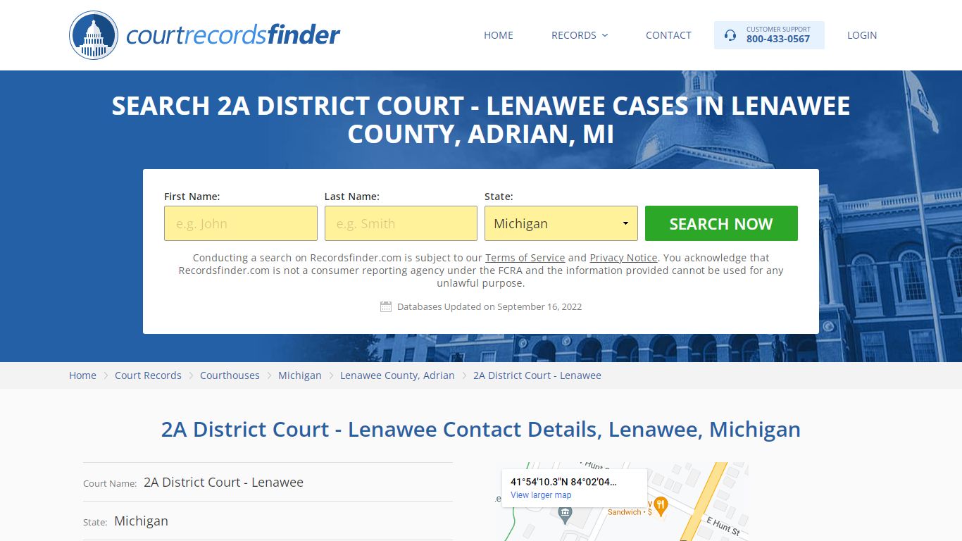 2A District Court - Lenawee Case Search - Lenawee County, MI ...